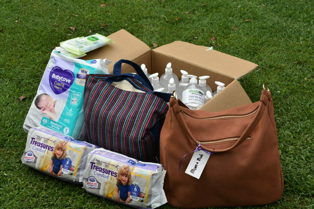 Hearts of Purple donation to help those in need with essential items.